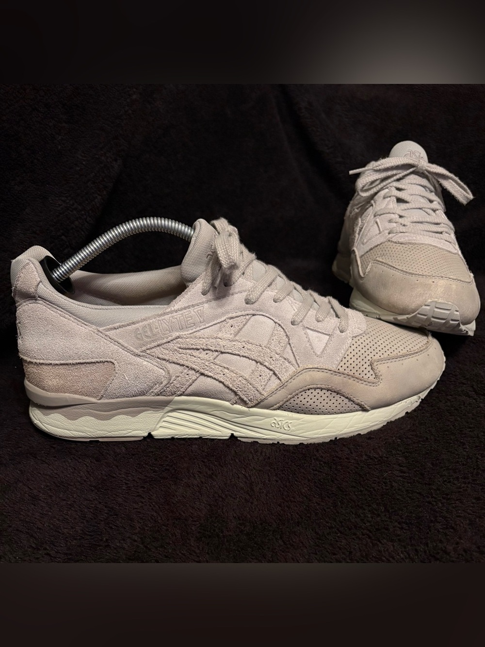 Asics Gel Lyte V 5 Oyster Grey Moonrock Suede Sneakers Shoes Men’s 11.5 GUC Pics
